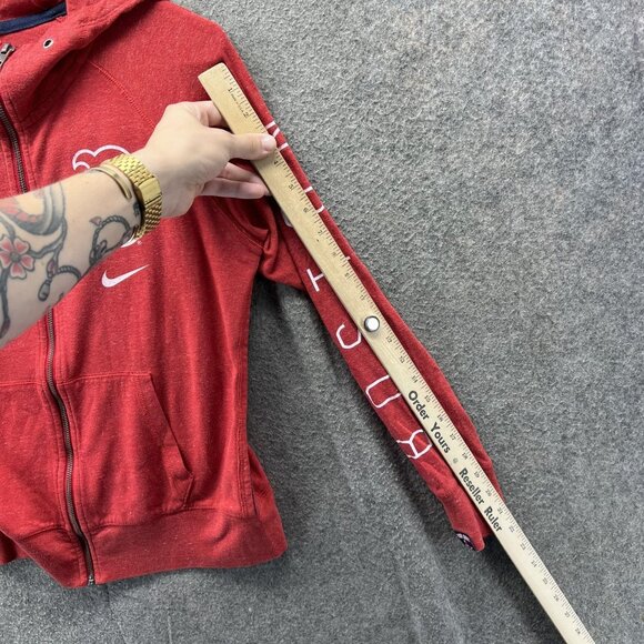 Boston Red Sox Hoodie Women Small Red Full Zip MLB Baseball Nike Sweatshirt - Picture 5 of 10